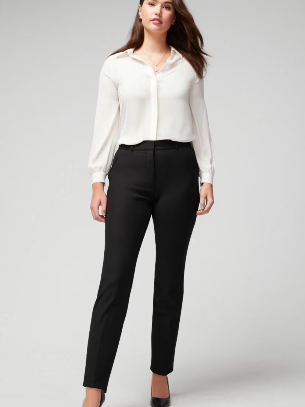 White House Black Market Black Slim Straight Dress Pants